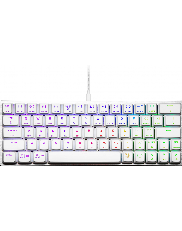 COOLER MASTER Klawiatura mechaniczna SK620 RGB podświetlenie low profile switch red Biała główny