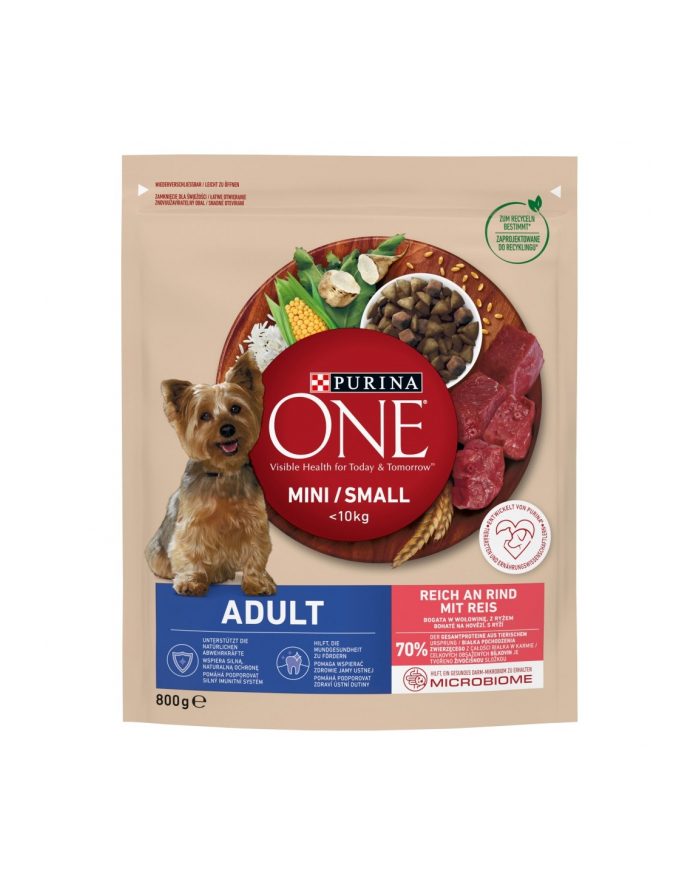 purina nestle Karma One Mini Adult bogata w wołowinę z ryżem 800g główny