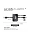 Hub Club 3D CAC-1630 USB Type-C + HDMI™ + MiniDP™ 12 to HDMI™ 4K60Hz HDR M/M Active Adapter 32AWG - nr 7
