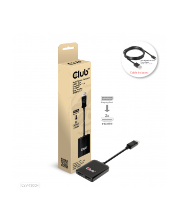 Hub Club 3D CSV-7200H Multi Stream Transport (MST) Hub DisplayPort™  14 to DisplayPort™ 14 to HDMI™ Dual Monitor 4K60Hz M/F nr 2