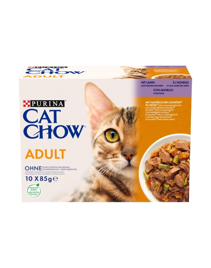 purina nestle Karma Cat Chow z jagnięciną i zieloną fasolką10x85g główny