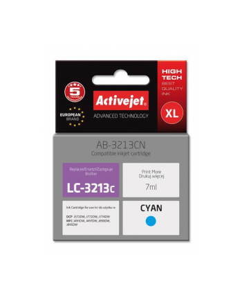 Tusz Activejet AB-3213CN (zamiennik Brother  LC3213C; Supreme; 7 ml; błękitny)