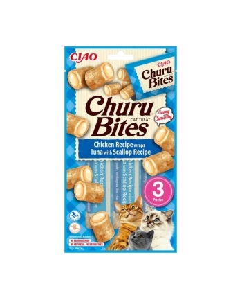 inaba Przysmak CHURU Bites Tuńczyk'Przegrzebki kot 3x10g