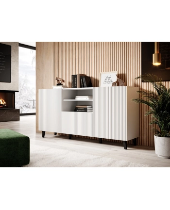 cama meble Komoda PAFOS 150x40x82 biały mat