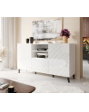 cama meble Komoda ABETO 150x42x82 biały/biały połysk - nr 3