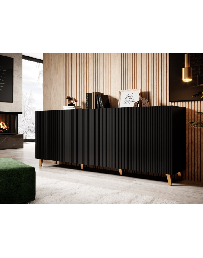 cama meble Komoda PAFOS 200x40x82 czarny mat główny