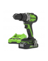 24V Wiertarko-wkrętarka GREENWORKS GD24DD60K2 - Zestaw ładowarka + akumulator 2Ah + walizka - 3704107UA - nr 1