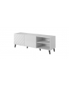 cama meble Szafka RTV ABETO 150x42x52 biały/biały połysk - nr 1