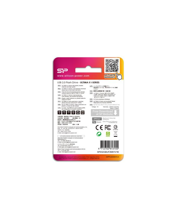 Pendrive Silicon Power Ultima II M01 32GB USB 20 kolor czarny ALU (SP032GBUF2M01V1K) główny