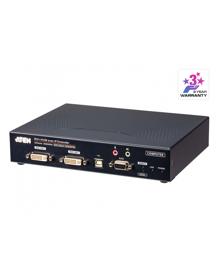 ATEN DVI-I Dual Display KVM over IP Extender Transmitter KE6940AT-AX-G główny