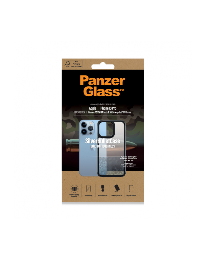 PanzerGlass Apple iPhone 13 Pro AntiBacterial Bulky ClearCase - Black główny
