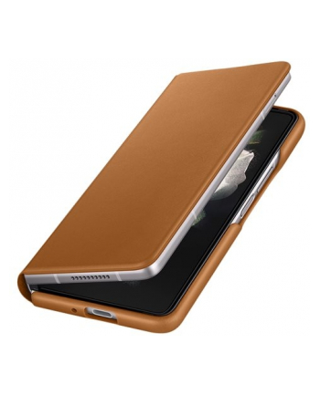 Samsung Leather Flip Cover do Galaxy Z Fold3 Beżowy (EF-FF926LAEGWW)