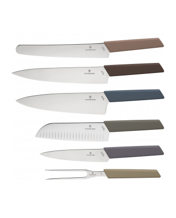 Victorinox Blok czarny na noże Swiss Modern, 6 elementów miks kolorów 6.7186.66