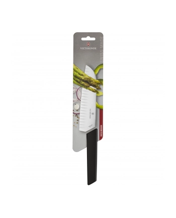 Nóż Santoku, ostrze ryflowane, 17 cm, czarny VICTORINOX 6.9053.17KB