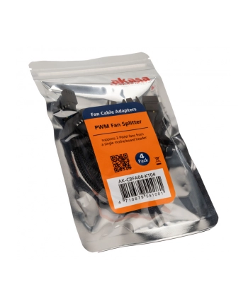 AKASA  PWM Lüftersplitter , 4ER PACK - czarny (AKCBFA04KT04) AK-CBFA04-KT04