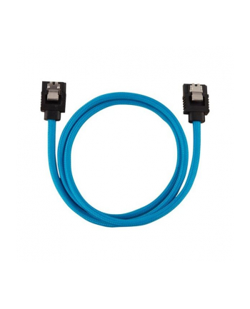 Corsair Premium Sleeved SATA-Kabel blau 60cm - 2er Pack