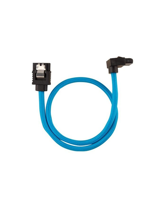 Corsair Kabel Premium z rękawem SATA kątowy niebieski 30cm - 2 sztuki główny