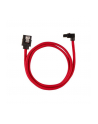 Corsair Kabel Premium z rękawem SATA, kątowy, czerwony 60cm - 2 sztuki - nr 1