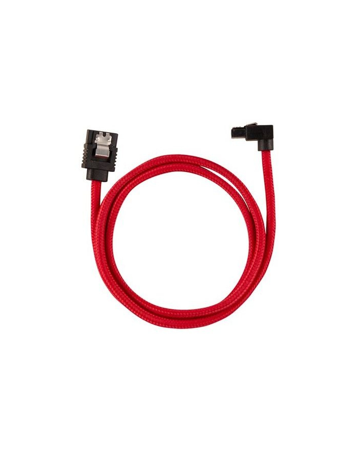 Corsair Kabel Premium z rękawem SATA, kątowy, czerwony 60cm - 2 sztuki główny