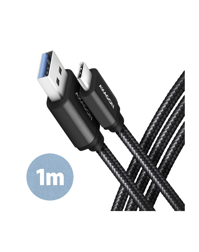 Axagon BUCM3-AM10AB, SPEED kabel USB-C <-> USB-A, 1m, USB 3.2 Gen 1, 3A, ALU, czarny(AXN) główny