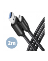 Axagon BUCM3-AM20AB, SPEED kabel USB-C <-> USB-A, 2m, USB 3.2 Gen 1, 3A, ALU, oplet, czarny  (AXN) - nr 3