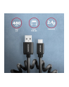 Axagon BUMM-AM10TB, TWISTER kabel Micro USB <-> USB-A, 0.6m, USB 2.0, 2.4A, ALU, tpe, černý (AXN) - nr 3
