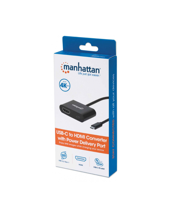 MANHATTAN MANHATTAN MANHATTAN ADAPTER USB USB-C - HDMI + USB-C CZARNY DARMOWA DOSTAWA OD 100 ZŁ (153416)  (153416) główny