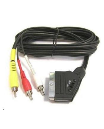 Premiumcord Kabel SCART - 3xCINCH M/M 1.5m in/out přepínač (PRC)