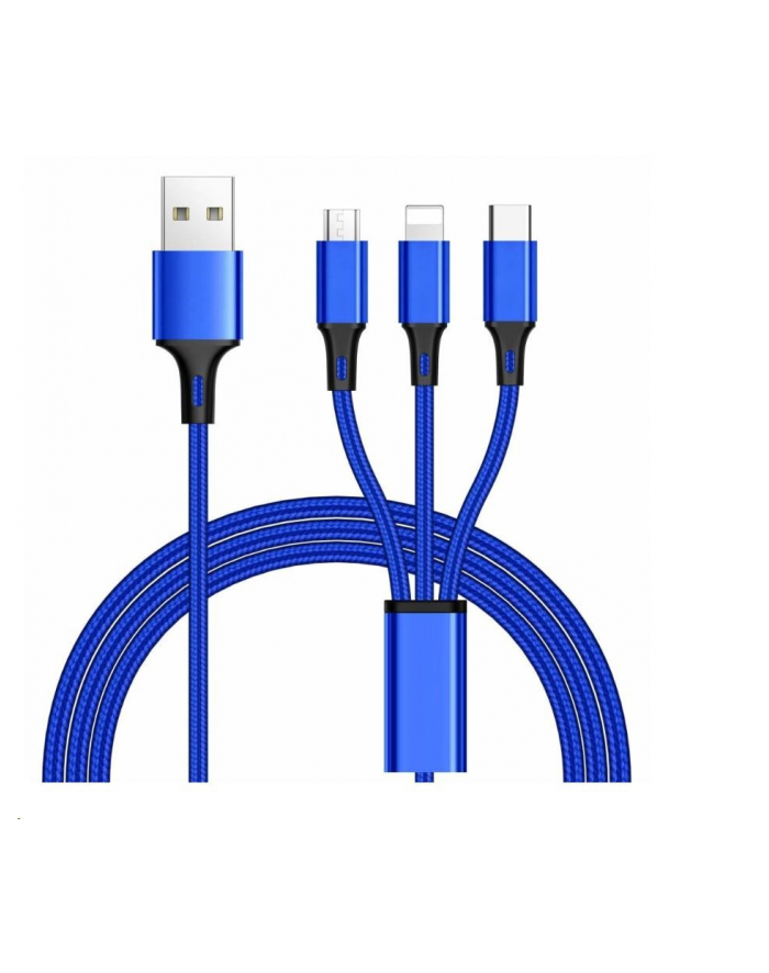Premiumcord Kabel 3 in 1 USB, 3 konektory USB Type-C + micro USB + Lightning pro Apple, 1.2m (PRC) główny