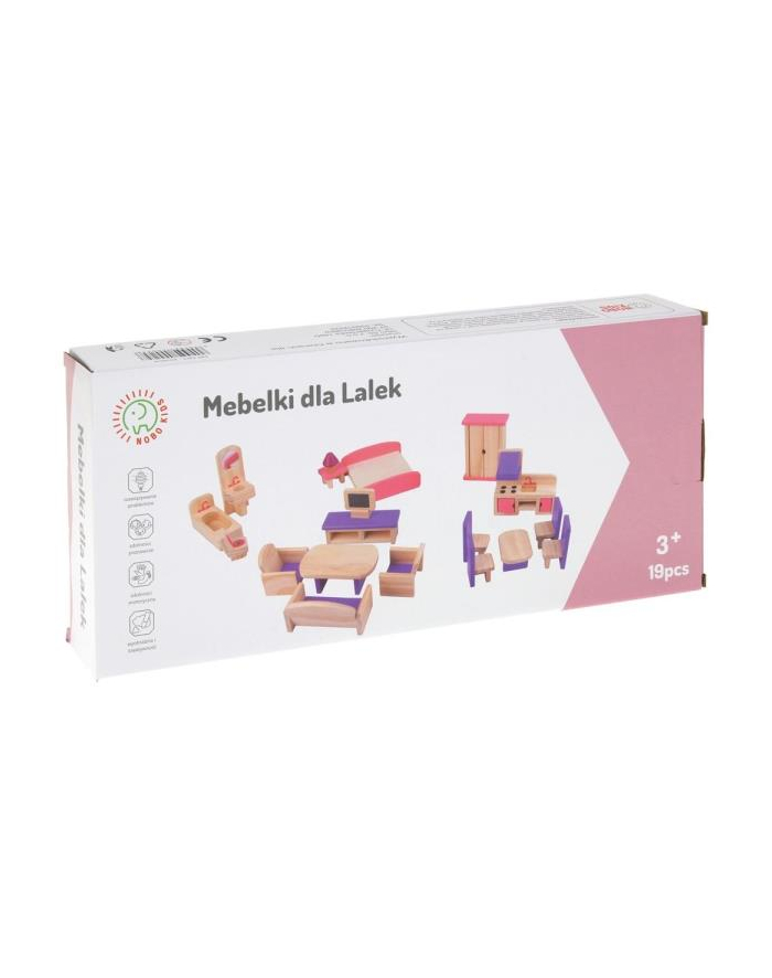 inni Meble drewniane do domku dla lalek 19 elementów 203604 główny