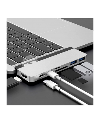 hyperdrive Stacja dokująca Hyper DUO 7-in-2 USB-C HUB, 4K HDMI, USB-C, Thunderbolt 3, 2x USB 3.1, SD, MicroSD. Zgodny z 2020/2019/2018/2017/2016 MacBook Pro