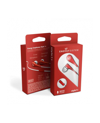 Energy Sistem Earphones Style 1+ 3.5 mm, In-ear/Ear-hook, Microphone, Red (446001)