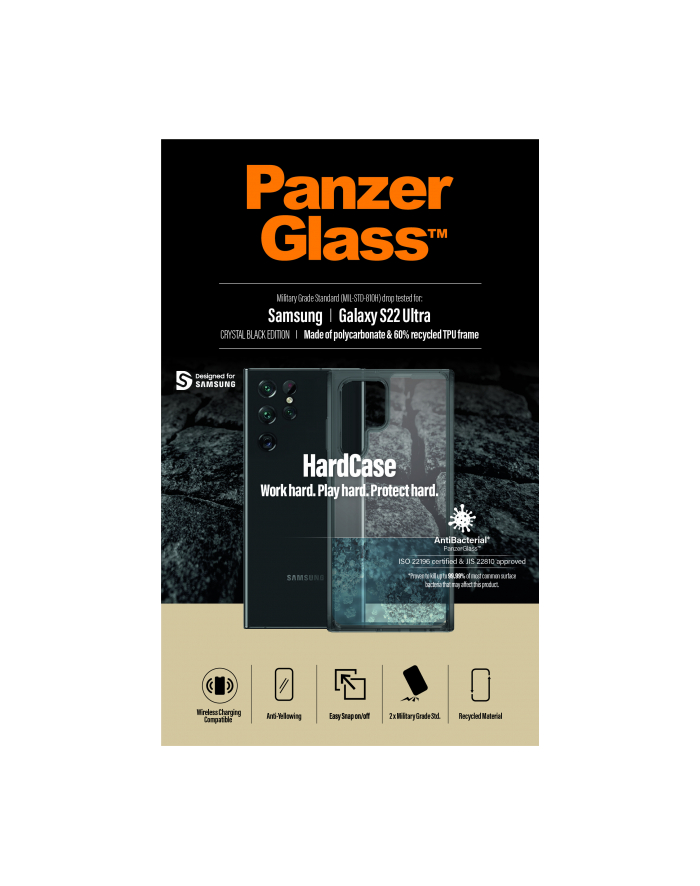 Panzerglass Hardcase Samsung S22 Ultra G908 Antibacterial Military Grade Clear główny