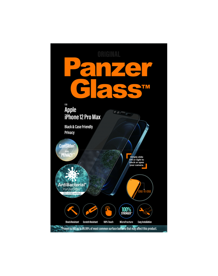 Panzerglass Apple iPhone 12 Pro Max CF CamSlider Privacy AB E-to-E black główny
