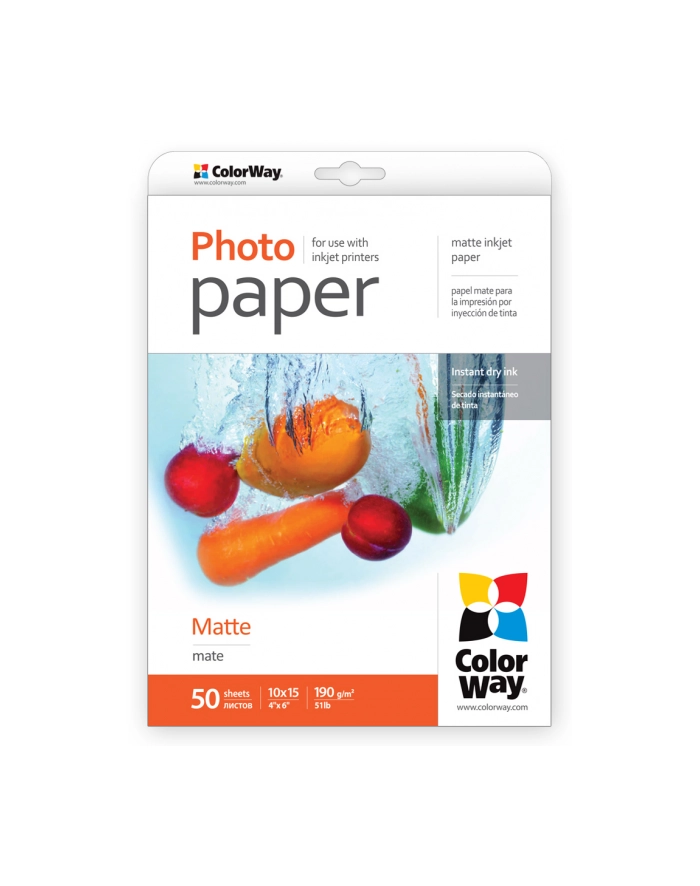 ColorWay Matte Photo Paper, 10x15, 190 g/m2, PM1900504R główny