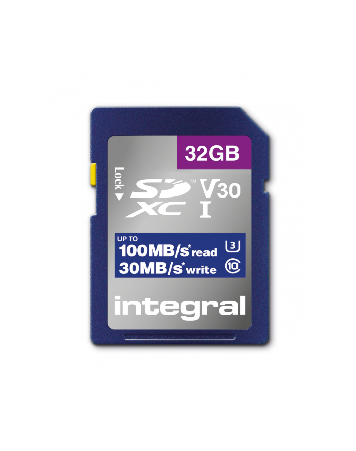 Integral High Speed Sdhc/xc V30 Uhs-i U3 32GB główny