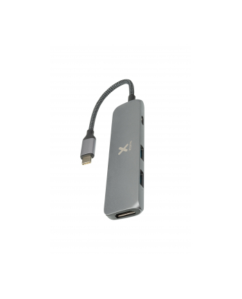 Replikator portów Xtorm USB-C Hub 4-in-1 (pleciony kabel) szary