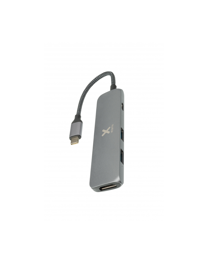 Replikator portów Xtorm USB-C Hub 4-in-1 (pleciony kabel) szary główny