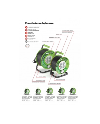 Przedłużacz bębnowy Acar M02047 20m czarny