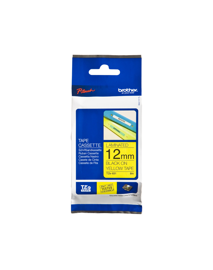 TAŚMA BROTHER TZ631- 12MM X 8M CZARNY/ŻÓŁTY główny