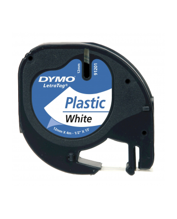 TAŚMA DYMO LETRA TAG- 12MM X 4M PLASTIKOWA BIAŁA (59422)