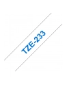 TAŚMA BROTHER TZ233- 12MM X 8M NIEBIESKI/BIAŁY - nr 4