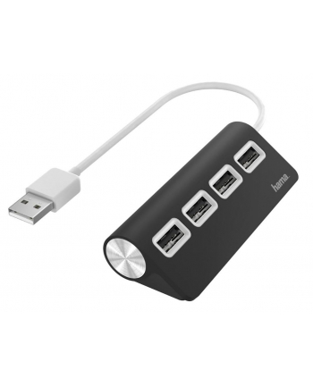 Hub USB 2.0 Hama USB-A - 4x USB-A czarny
