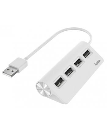 Hub USB 2.0 Hama USB-A - 4x USB-A biały