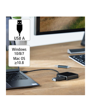 Hub USB 2.0 Hama USB A - 4x USB-A czarny