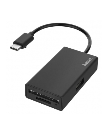 Hub USB 2.0  Hama USB-C 1x USB-A + czytnik kart SD/MicroSD czarny