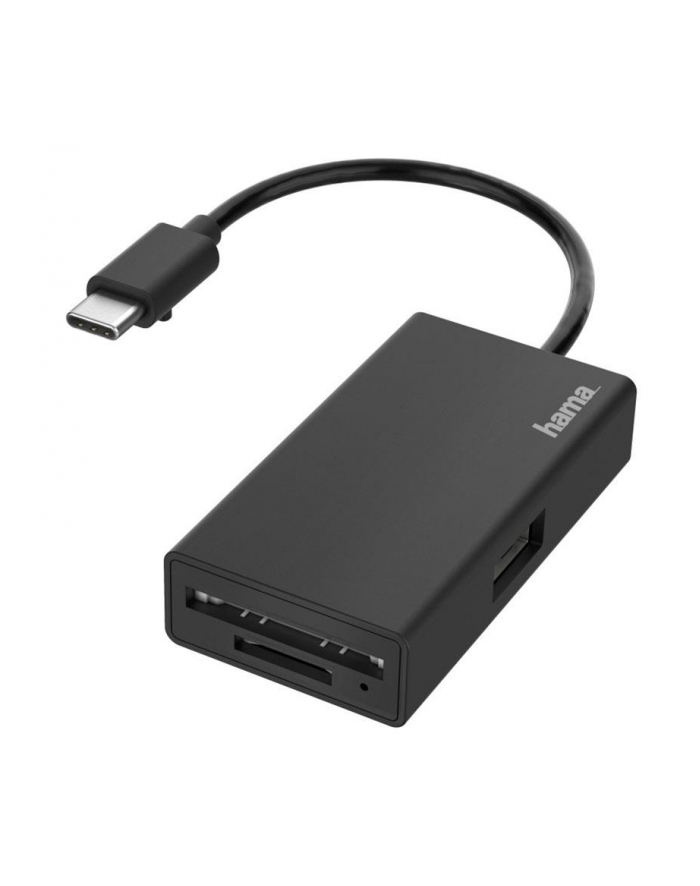 Hub USB 2.0  Hama USB-C 1x USB-A + czytnik kart SD/MicroSD czarny główny