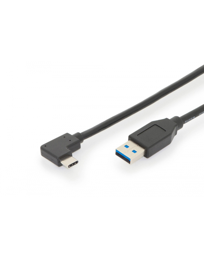 Kabel DIGITUS USB 3.1 Gen.2 SuperSpeed+ 10Gbps Typ USB C 90°/A M/M kątowy czarny 1m główny