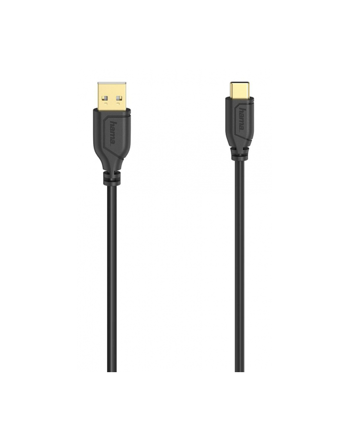 Kabel Hama USB-C - USB 2.0 A Flexi-Slim 0,75m czarny główny