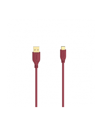 Kabel Hama USB-C - USB 2.0 A Flexi-Slim 0,75m czerwony
